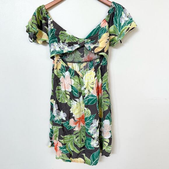 NEW Volcom Excapsim Dress Women’s SIZE XS Smoked Knotted Mini in Slate Grey - Picture 5 of 12